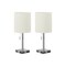 Monarch Specialties Lighting, Set Of 2, 17 in.H, Table Lamp, Nickel Metal, Ivory / Cream Shade I 9649 - alternate 3